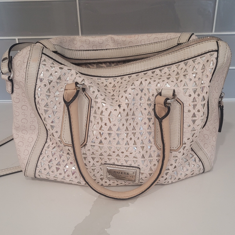 Guess Purse Cream With Bling
